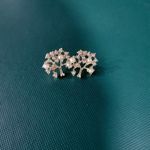 Nihaojewelry Simple Full Diamond Pearl Tree Earrings Wholesale Jewelry