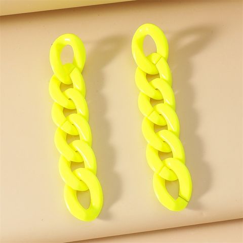 Simple Hollow Chain Long Tassel Acrylic Candy Color Earrings Wholesale Nihaojewelry