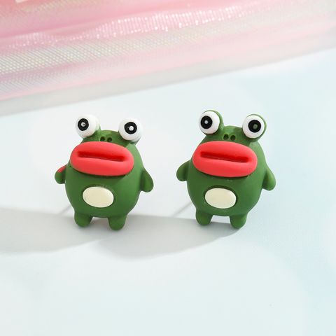 Cartoon Frog Monkey Resin Animal Earrings Wholesale Nihaojewelry