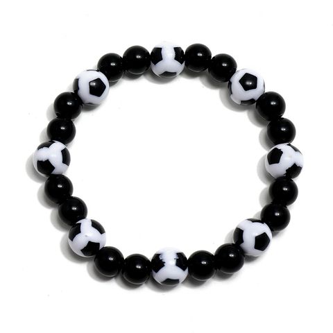 Wholesale Jewelry Football Black Beaded Bracelet Nihaojewelry