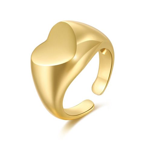 Retro Glossy Heart Copper Ring Wholesale Nihaojewelry