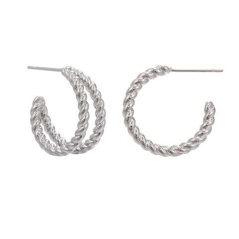 Retro C-shaped Twist Copper Earrings Wholesale Nihaojewelry