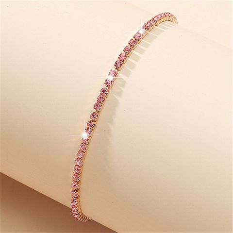 Romantic Simple Style Geometric Metal Artificial Diamond Women's Tennis Bracelet