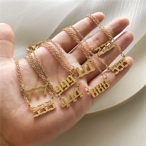 Einfache Mode Engel 000-999 Edelstahl Nummer Halskette Großhandel Nihaojewelry
