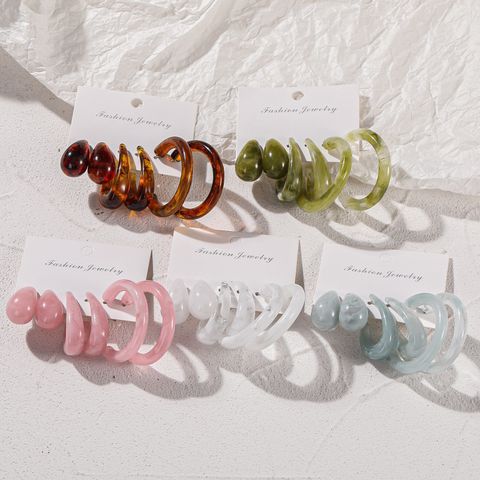 Retro C-shape Transparent Earrings Set 3 Pairs Wholesale Nihaojewelry