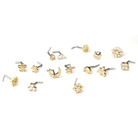 Nose Rings & Studs Fashion Flower 316L Stainless Steel  Copper Plating