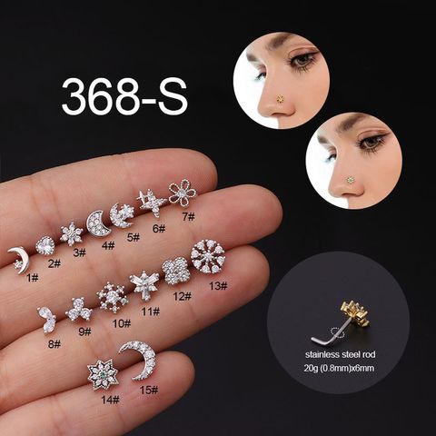 Nose Rings & Studs Fashion Flower 316L Stainless Steel  Copper Plating