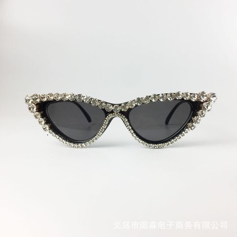 Retro Fashion Inlaid Rhinestone Cat Eye Frame Sunglasses Wholesale Nihaojewelry