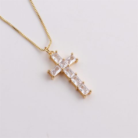 Retro Copper Plated Cross Necklace Wholesale Nihaojewelry