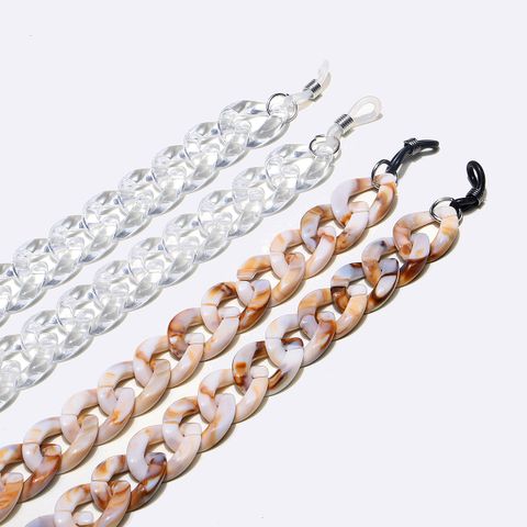 Vintage 2 Piece Acrylic Transparent Glasses Shell Glasses Chain Wholesale Nihaojewelry