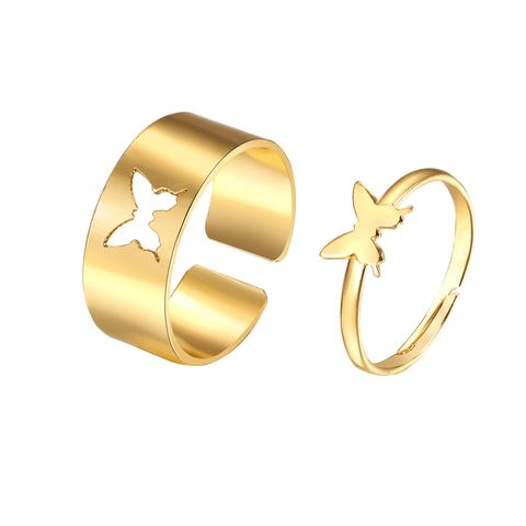 Punk Butterfly Couple Ring