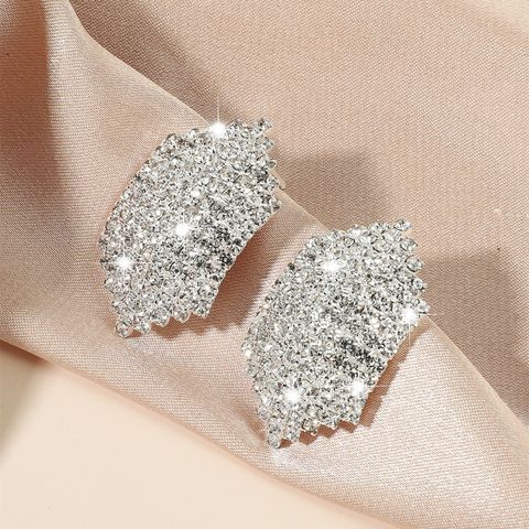 New Trendy Geometric Diamond Stud Earrings Wholesale Nihaojewelry