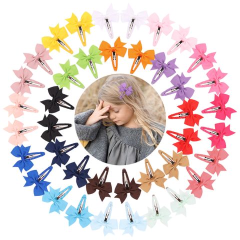 New Style Big Bow Children's Hairpins Set Wholesale Nihaojewelry