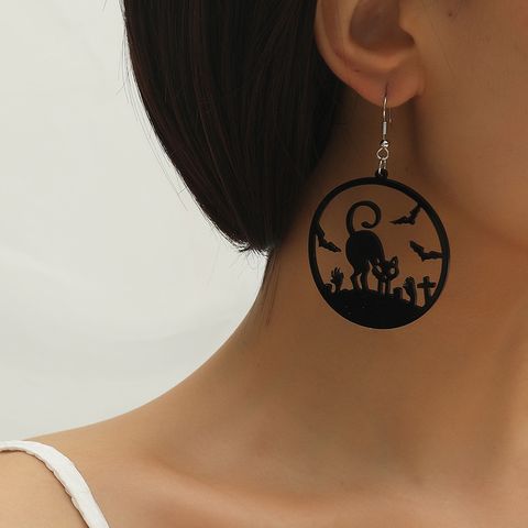 Cat Arylic Artificial Gemstones Earrings Ear Studs