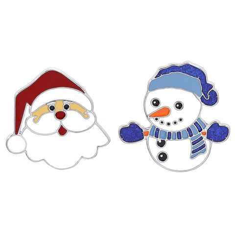 European And American Classic Christmas Series Brooch Cute Cartoon Santa Claus Cute Snowman Alloy Oil Drip Brooch