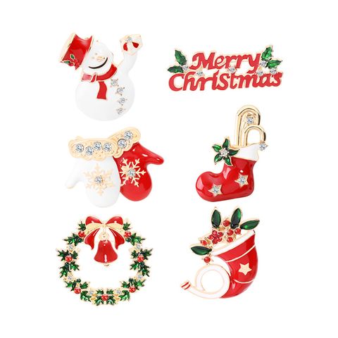 Wholesale Jewelry Christmas Tree Snowman Tie Socks Gloves Brooch Nihaojewelry