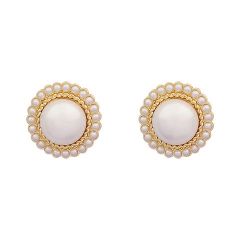 Wholesale Jewelry Retro Pearl Round Stud Earrings Nihaojewelry