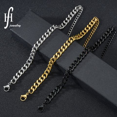 Fashion 667 Stainless Steel Stainless Steel No Inlaid 18K Gold Plated Unisex Bracelets