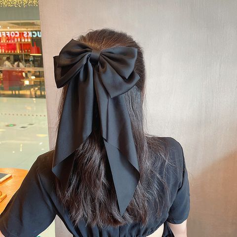 Korean Big Bow Floral Long Ribbon Hairpin Wholesale Nihaojewelry