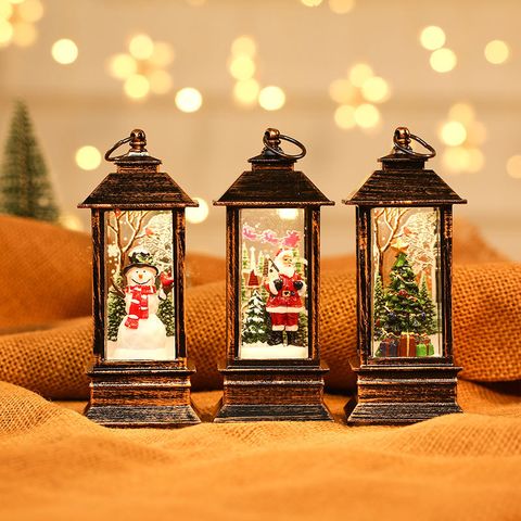 Snowman Interior Resin Brushed Gold Small Oil Lamp Christmas Decoration Wholesale Nihaojewelry