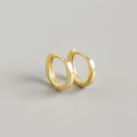 1 Pair Simple Style Geometric Circle Plating Sterling Silver Earrings