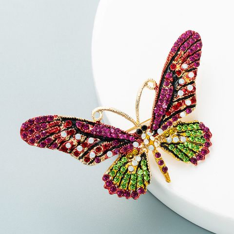 Fashion Butterfly Alloy Diamond Artificial Gemstones Women's Brooches