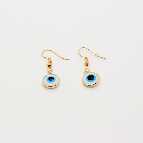 Retro White Blue Devil's Eyes Ear Hooks Wholesale Nihaojewelry