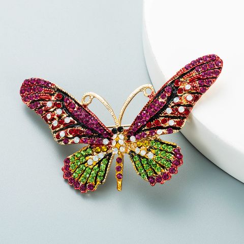 Fashion Butterfly Alloy Diamond Artificial Gemstones Women's Brooches