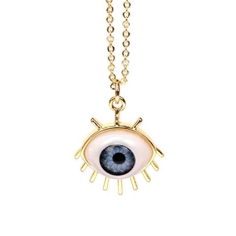 Devil's Eye Plastic Resin Pendant Copper Necklace Wholesale Nihaojewelry