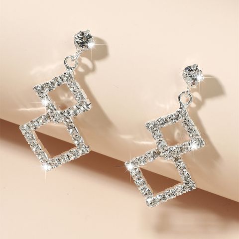 Diamond-studded Diamond Hollow Earrings  New Earrings Female Wholesale