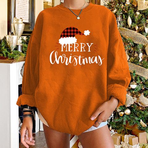 Wholesale Christmas Hat Letter Printed Round Neck Long-sleeved Sweater Nihaojewelry