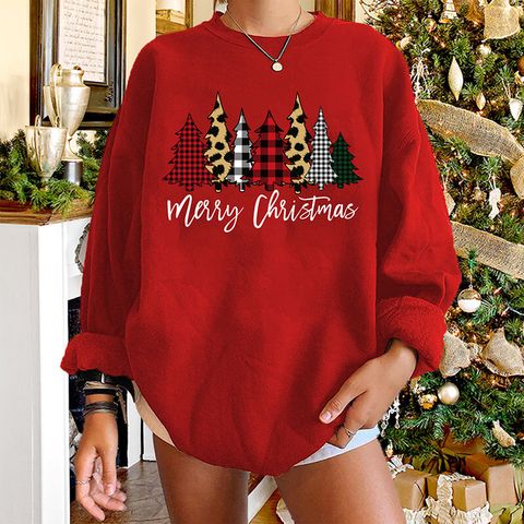Round Neck Christmas Tree Print Long-sleeved Sweater Wholesale Nihaojewelry