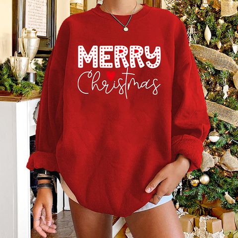 Wholesale Christmas Letter Printed Round Neck Long-sleeved Sweater Nihaojewelry