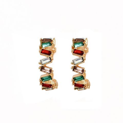 Wholesale Jewelry C-shaped Color Diamond Earring Nihaojewelry