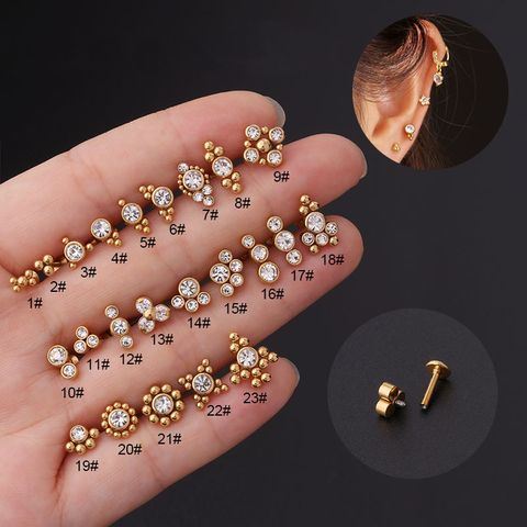 Ear Cartilage Rings & Studs Fashion Geometric 316 Stainless Steel  Plating