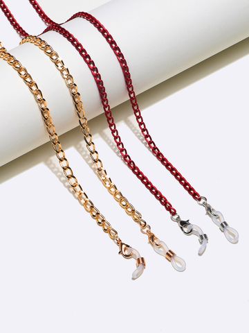 Vintage Two-piece Aluminum Thick Chain Gold Red Glasses Chain Wholesale Nihaojewelry