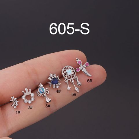 Ear Cartilage Rings & Studs Crown 316 Stainless Steel  Copper Plating