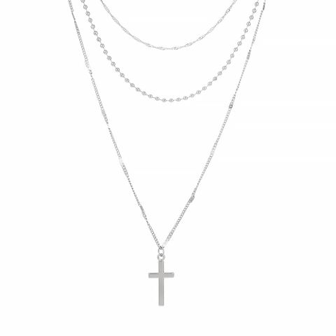 Fashion Cross Alloy Multilayer Necklace Wholesale Jewelry Nihaojewelry