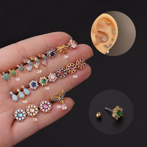 Ear Cartilage Rings & Studs Geometric 316 Stainless Steel  Copper Plating
