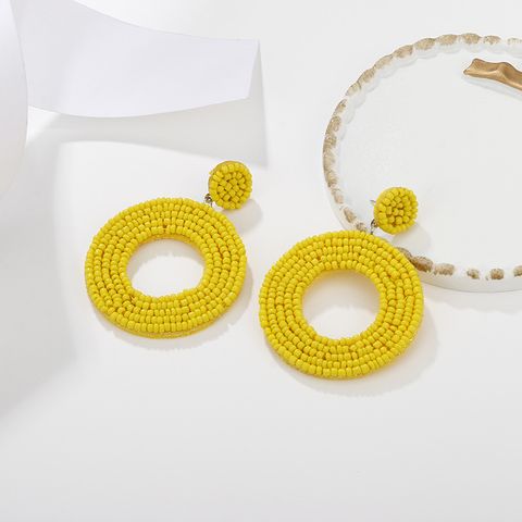 Ethnic Retro Color Miyuki Beads Color Matching Hollow Earrings Wholesale Nihaojewelry