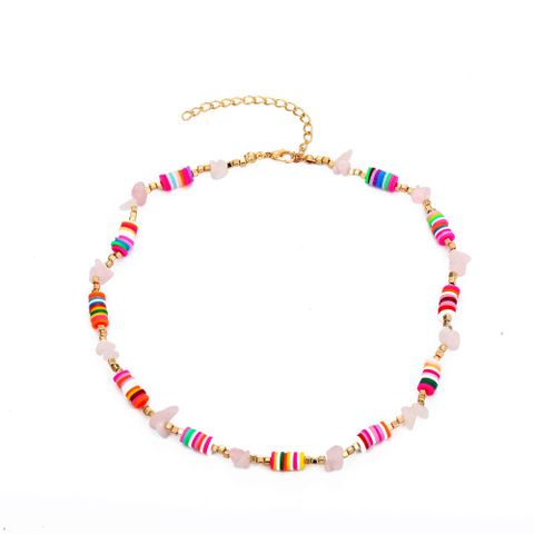 Creative Clay Gravel Stitching Colorful Necklace Bracelet Wholesale Nihaojewelry