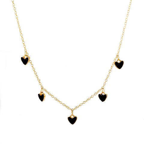Simple Heart Tassel Pendant Alloy Necklace Wholesale Nihaojewelry