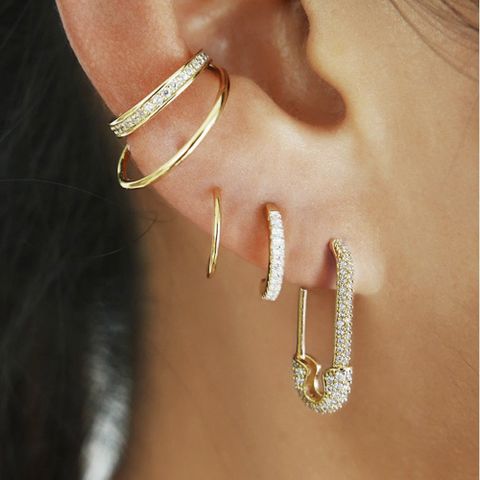 Wholesale New U-shaped Pins Diamond Earrings Nihaojewelry