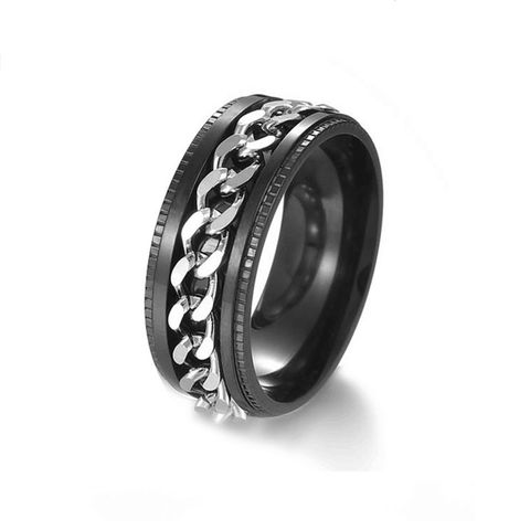 Star Moon Titanium Steel Rotatable Ring Men's European And American Stainless Steel Couple Ring Cross-border Hot Supply