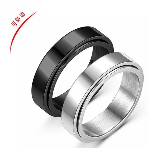 Korea Simple New Stainless Steel Rotatable Ring Wholesale Nihaojewelry