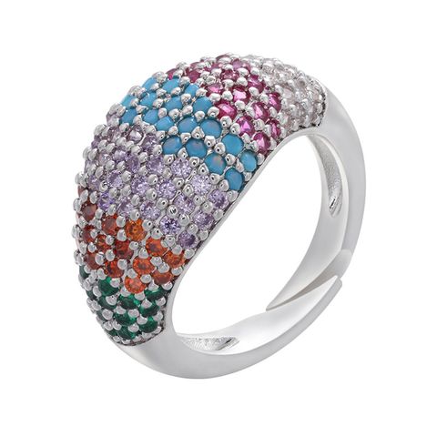 Wholesale New Color Diamond Opening Adjustable Wide Face Thick Ring Nihaojewelry