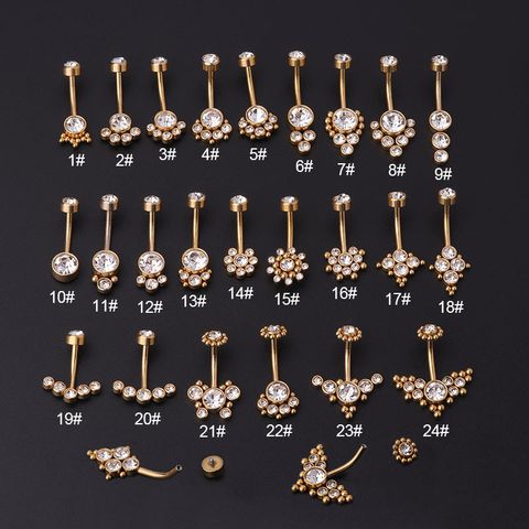 Belly Rings Fashion Geometric 316 Stainless Steel  Plating Artificial Gemstones