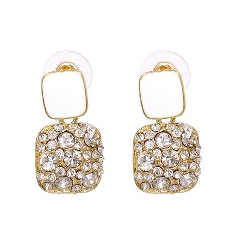 Fashion Diamond Alloy Acrylic Earrings Ear Studs