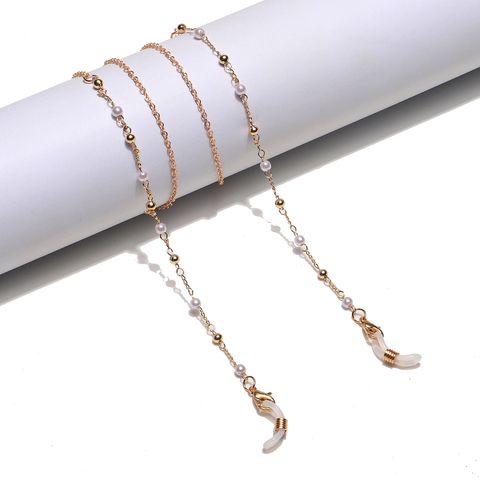 Golden Bead Pearl Handmade Glasses Chain Accessories Wholesale Nihaojewelry