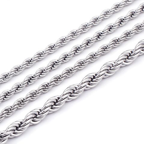 Retro Multi-size Twisted Rope Stainless Steel Necklace Wholesale Nihaojewelry